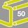 C-mesh cable tray, slant height 50mm